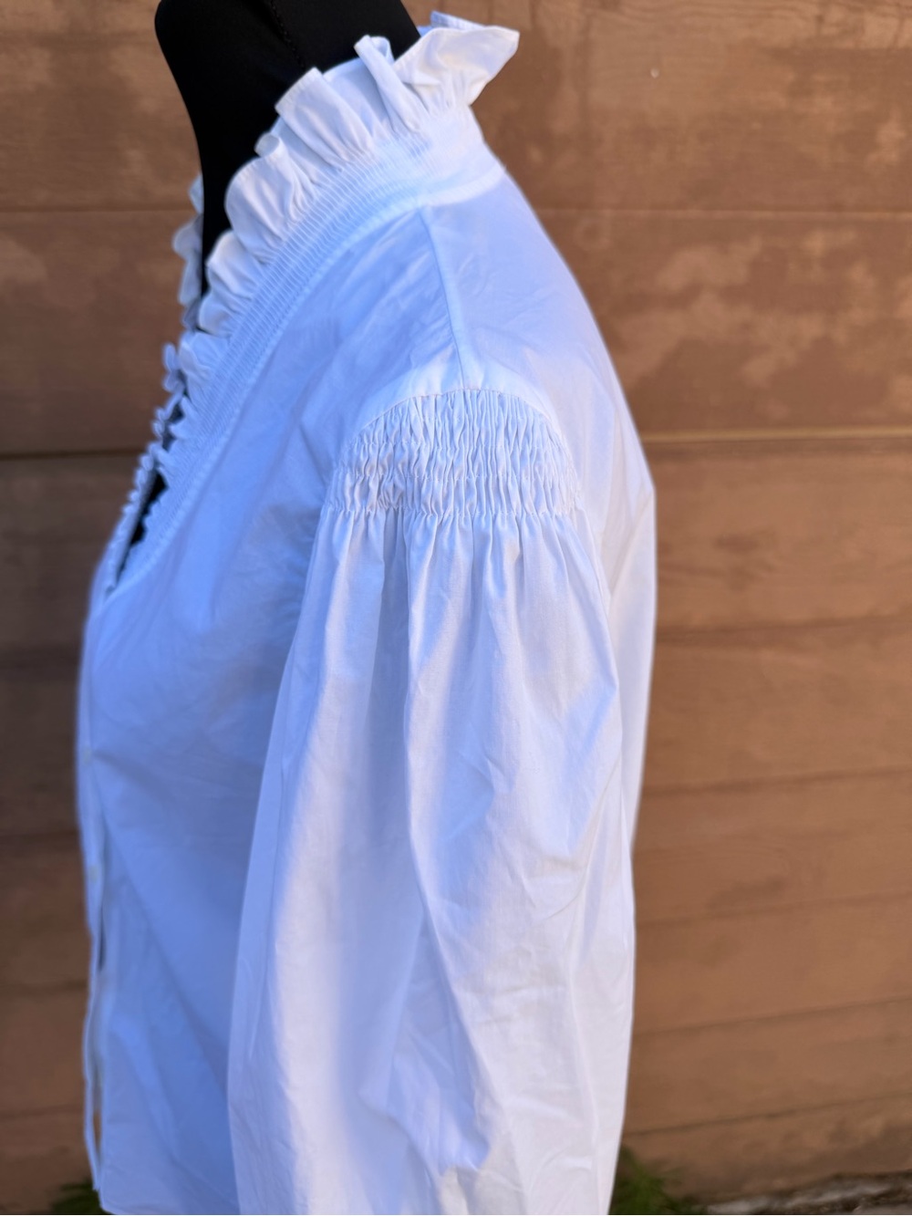 Sandro Lisandra Organic Cotton Ruffled Blouse - Picture 3 of 9